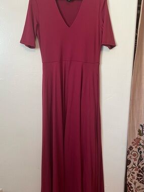 chinese dress ladies Essential Maxi Dress Baby Suede Stencil Bloom Wine – Agnes & Dora main image 1